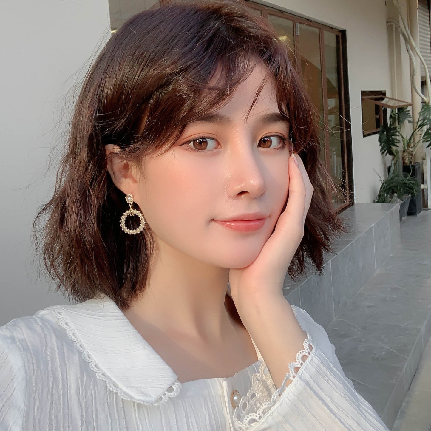 韩国气质珍珠耳环女2022年新款潮网红时尚感长款耳坠耳钉耳饰