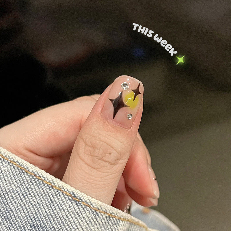 绵绵星原穿戴甲甜酷指甲贴片腮绿美甲片钻款假指甲美甲贴片成品甲