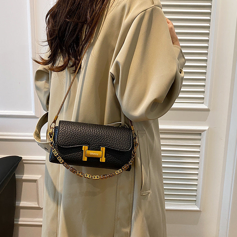 Dopamine Bag Free shipping Tattoo Popular popular small bag women's 2024 summer new fashionable solid color oblique span small square bag chain single shoulder portable women's bag