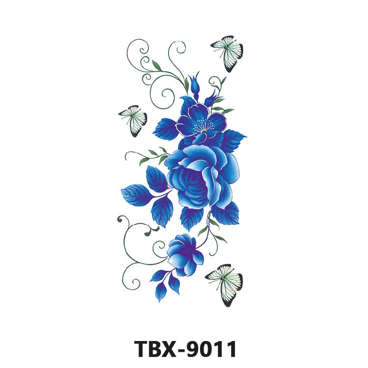 Free shipping Tattoo Waterproof Sweatproof Female Flower Tattoo Sticker Paper Plant Flower Party Sexy Rose Peony Plum Tattoo Sticker Tattoo