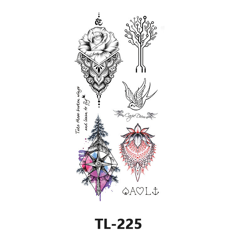 Free shipping Tattoo Factory Wholesale Fresh Tattoo Sticker Men's and Women's Flower Tattoo Stickers in Stock Direct Selling to Map Colorful Flowers