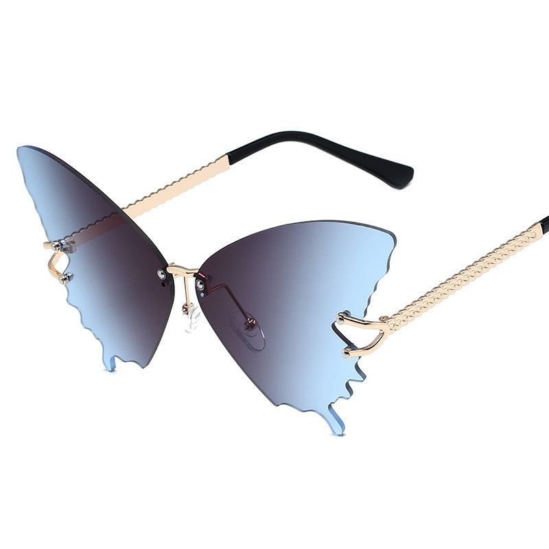Women's fashion glasses 新款女士蝴蝶太阳镜时尚大框渐变色墨镜欧美潮流ins街拍太阳眼镜
