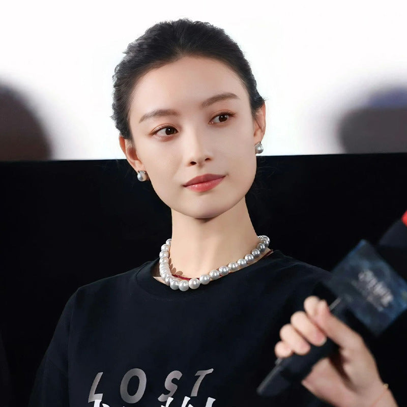消失的她倪妮同款珍珠项链2023新款轻奢小众锁骨链高级感项饰批发