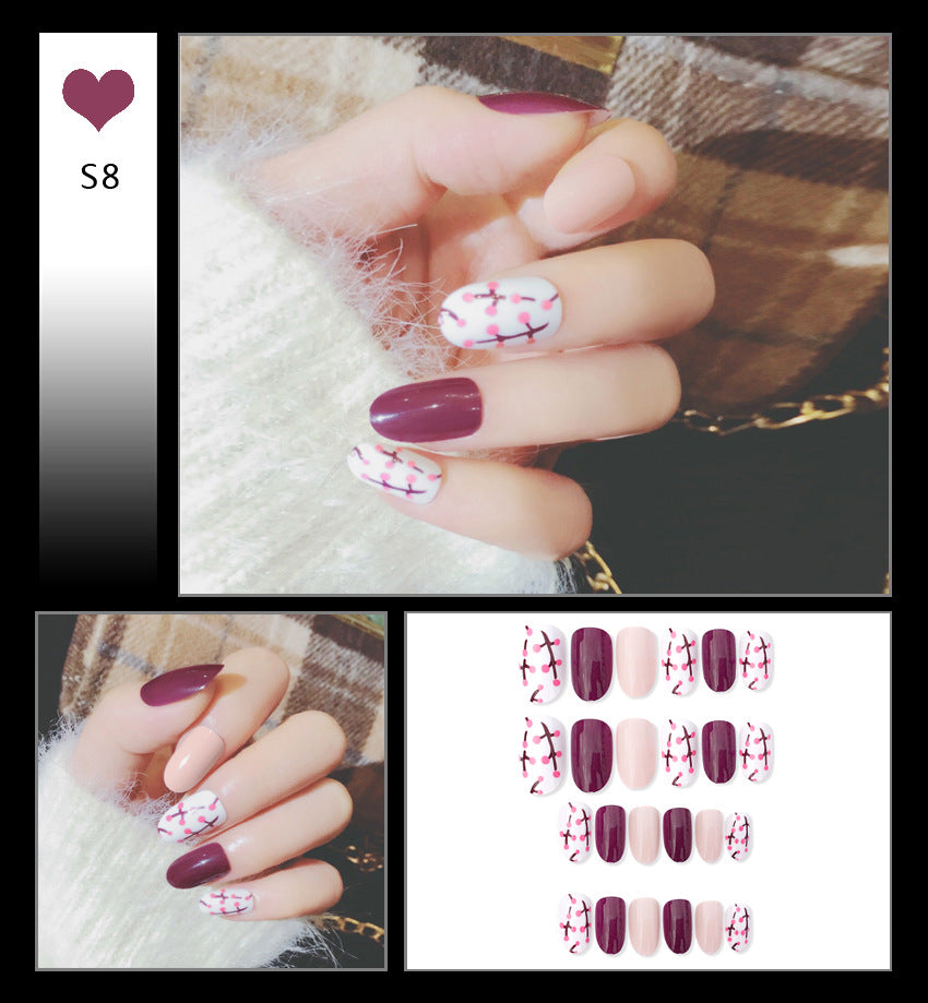 Fashion  nail Internet Celebrity Fake Nail Patch Wear Armor Finished Product Nail Tip Nail Stickers Disassembly Nail Patch Female Removable Nail Stickers