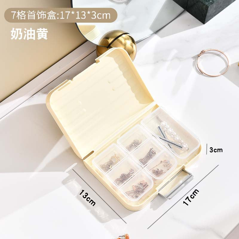 简约透明防尘耳环耳钉项链首饰盒多格收纳盒戒指设计饰品盒子批发