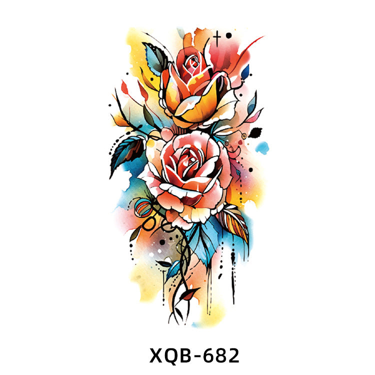 Free shipping Tattoo New Small Full Arm Animal Tiger Half Sleeve Tattoo Sticker Waterproof Sweatproof Men's and Women's Flower Arm Tattoo Sticker Paper Factory Wholesale