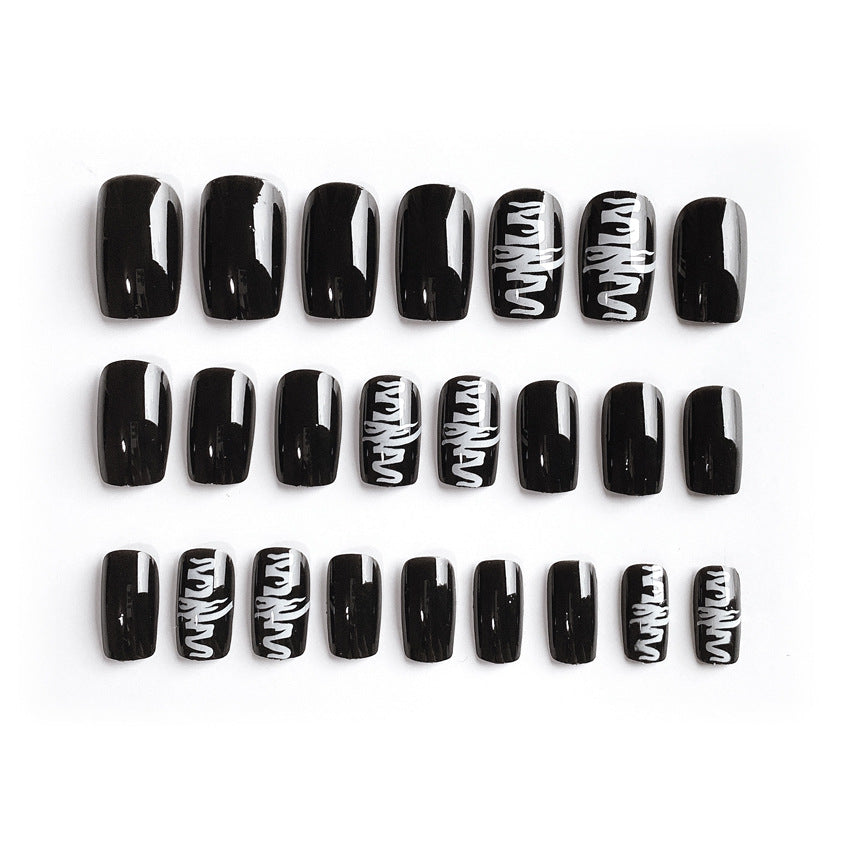 Fashion  nail Fake Nail Patch Wear Armor Finished Product Nail Tip Nail Stickers Dark Nail Patch Stall Supply Manufacturer P159