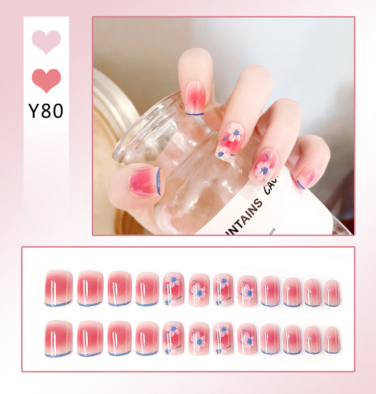 Fashion  nail Nail Stickers One Second Wearable Nail Sticker Wear Armor Nail Stickers Pure Desire Gradient Simple New Elegant