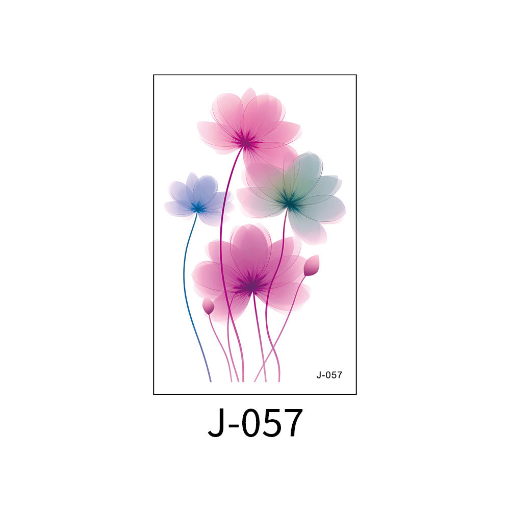 Free shipping Tattoo Colorful Flower Tattoo Sticker Disposable Waterproof Hand Back Clavicle Chest European and American Scar Covering Fresh Tattoo Sticker Paper
