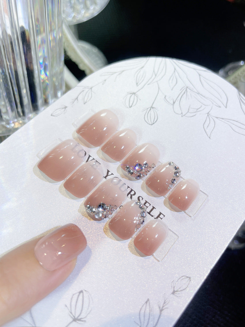 Fashion  nail New Fresh Sweet Gradient Nail Stickers Fake Nails Fresh Handmade Wear Armor Wholesale A25