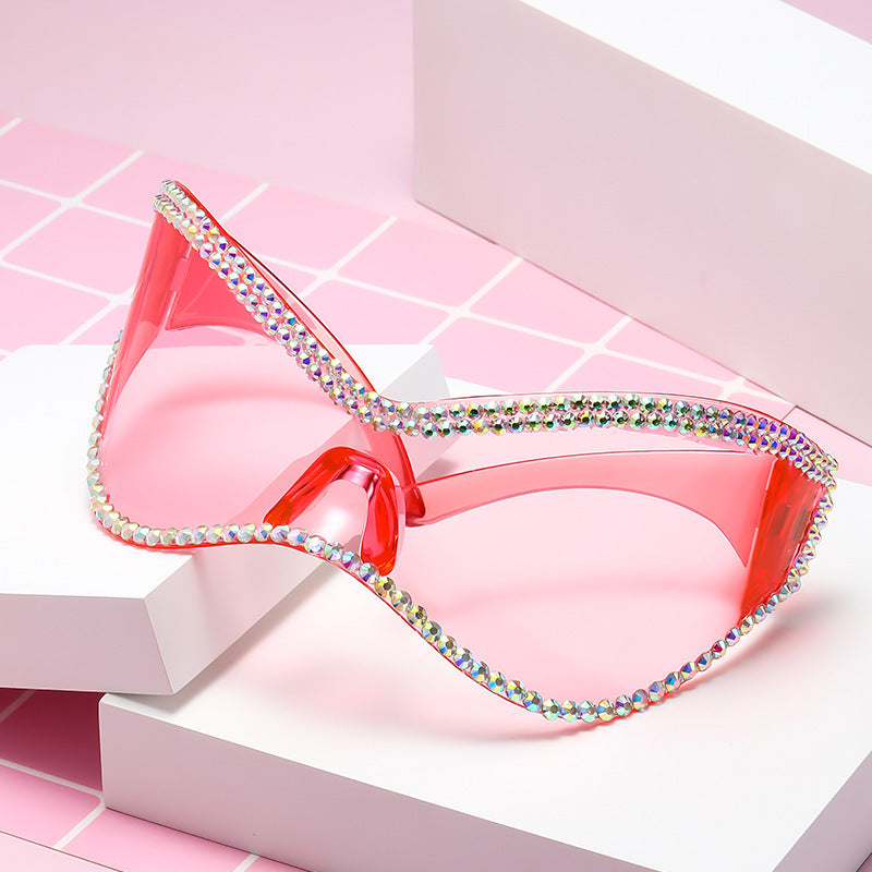Women's fashion glasses 新款亮片抖音款女太阳镜潮小红书眼镜抄螺丝跨境旅游休闲墨镜