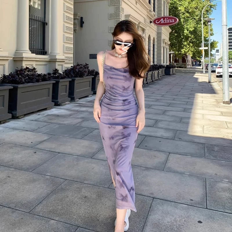 Fashion women's wear 2024 New French Style Temperament Sling Floral Slim-Fitting Dress Women's Summer Sexy Hot Girl MoM Hip Skirt