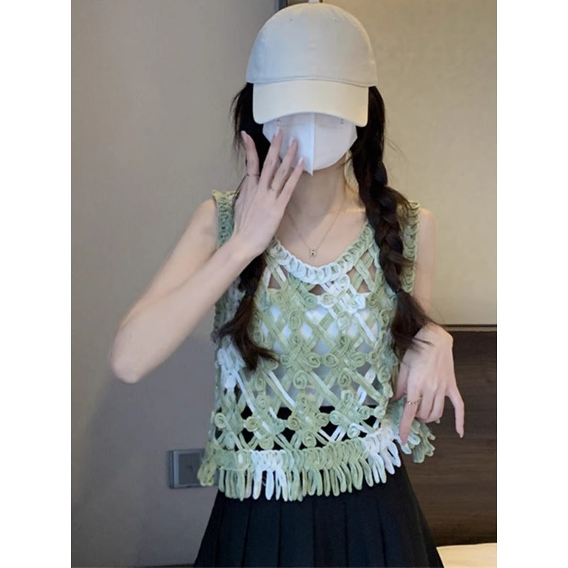 Dopamine tops Free shipping Tattoo Purple suspender vest women's summer outer wear concert wear dopamine bright seaside fringed Thai jazz top