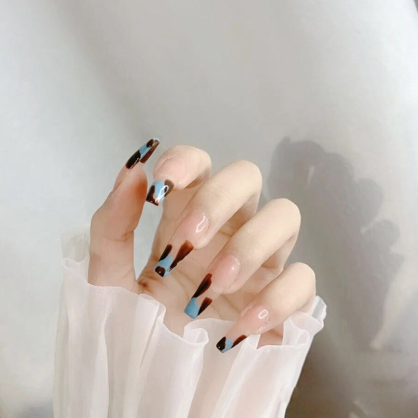 Fashion  nail Wearable Fake Nails Internet Celebrity Extended Nail Piece Removable Finished Nail Tips Nail Tip Stickers Na Il X61