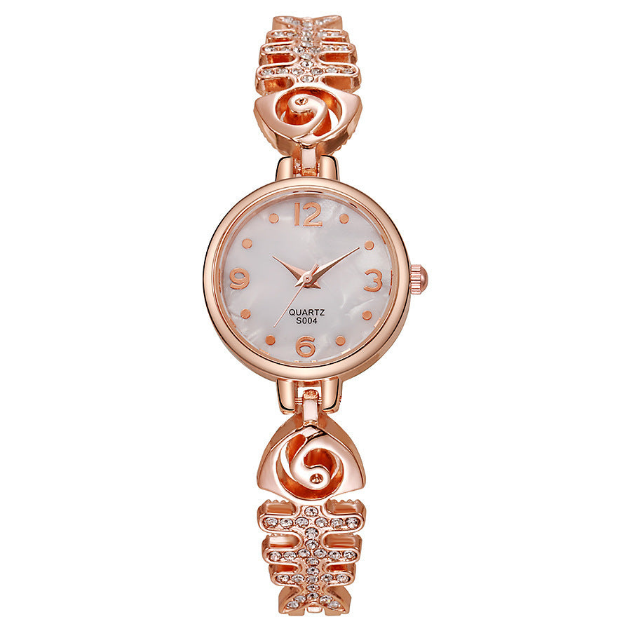 Women's fashion watch  Fishbone bracelet diamond-set girls' watch