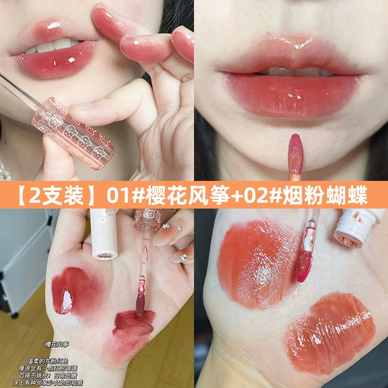 镜面水光玻璃口红唇釉女持久不易掉色口红平价学生番茄奶茶色泡泡唇釉