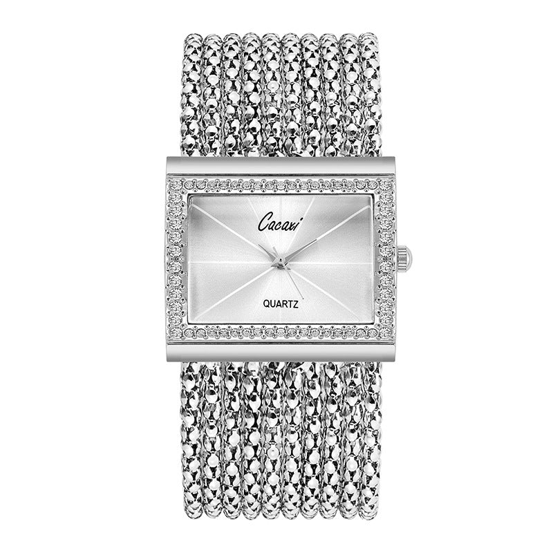 Fashion women's watchAliExpress Hot Sale Hot Sale Women's Fashion Fashion Watch Square Foreign Trade Bracelet Factory Direct Sales Rhinestone Watch A010