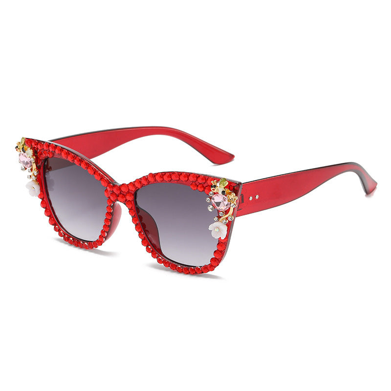 Women's fashion glasses 跨境水钻防蓝光眼镜女抗疲劳眼睛素颜显瘦护目镶钻平光镜无度数