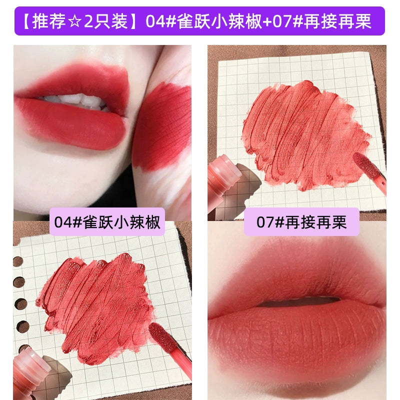 绵绵粉砂雾面口红唇釉持久不粘杯不脱色显白女学生丝绒哑光唇泥口红