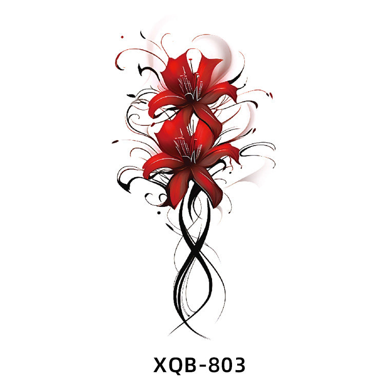 Free shipping Tattoo New Flower Arm Tattoo Sticker Waterproof Men's and Women's Small Arm Tattoo Tattoo Black and White Animal Tattoo Sticker Paper Factory Wholesale