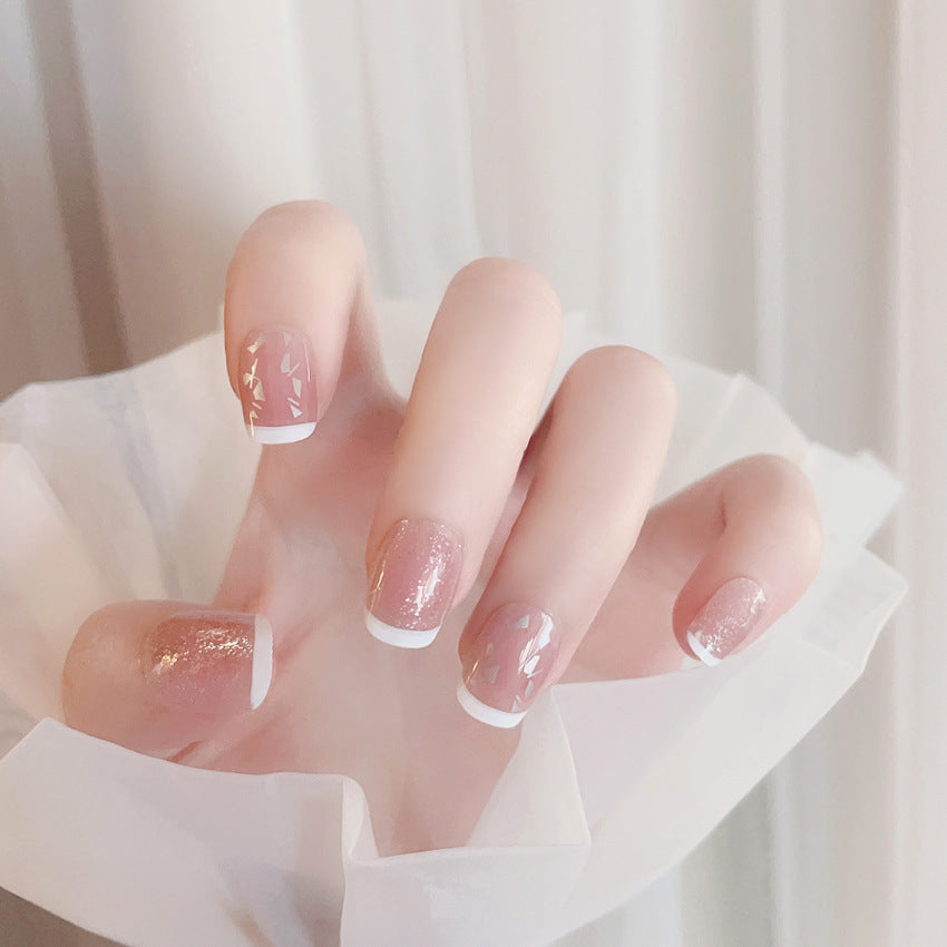 Fashion  nail Short Temperamental French Simplicity Wear Nail Finished Patch Fake Nails Nail Patch Nail Tip S100