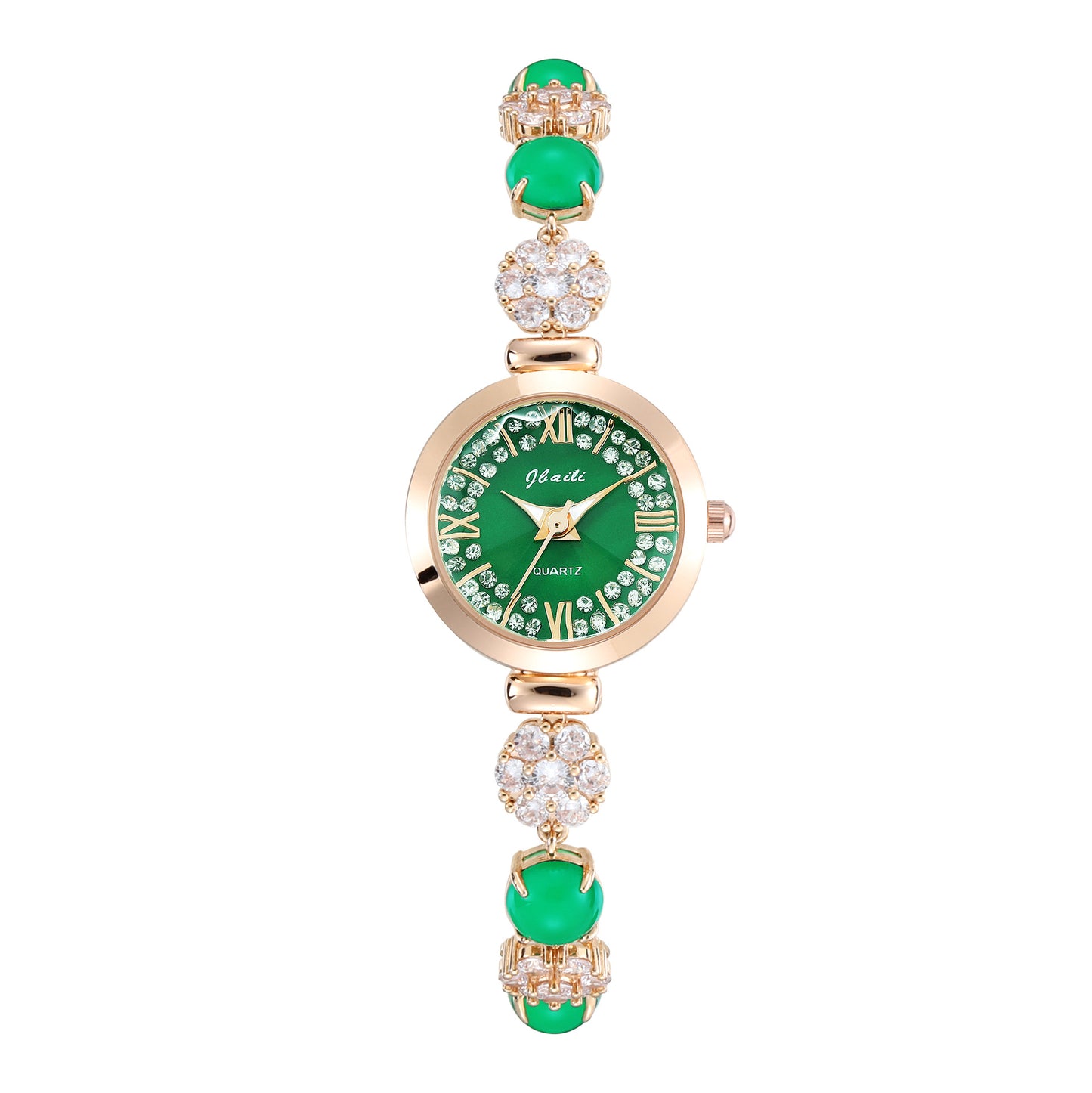 Women's fashion watch  New Roman numerals diamond emeralds women's watch