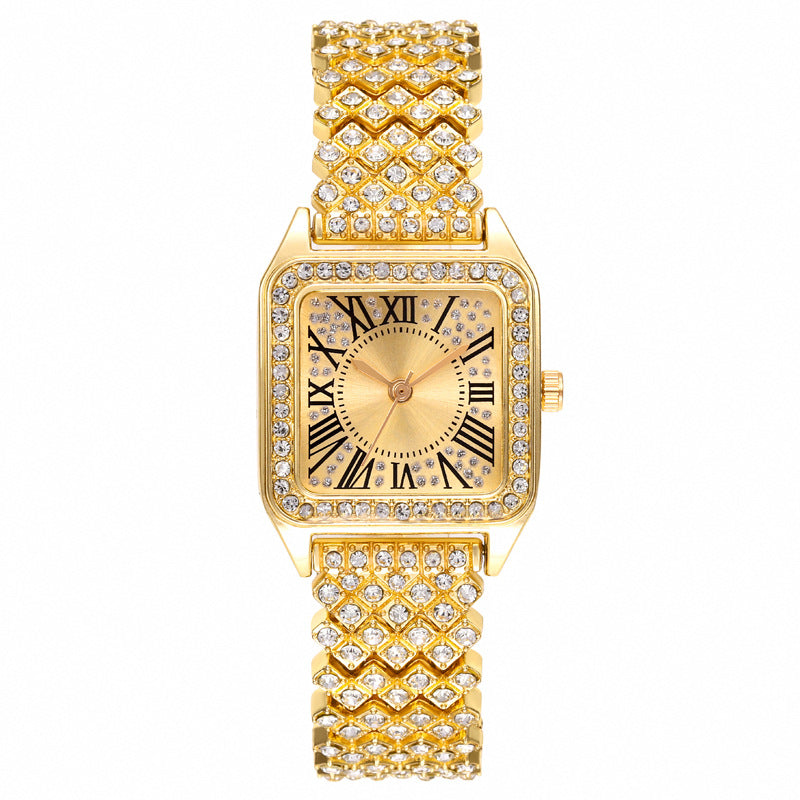 Fashion women's watchForeign Trade Cross-Border Hot Sale Top-Selling Product Fashion Roman Wenzhong Diamond Square Women's Watch Women's Watch Quartz Watch Factory Wholesale