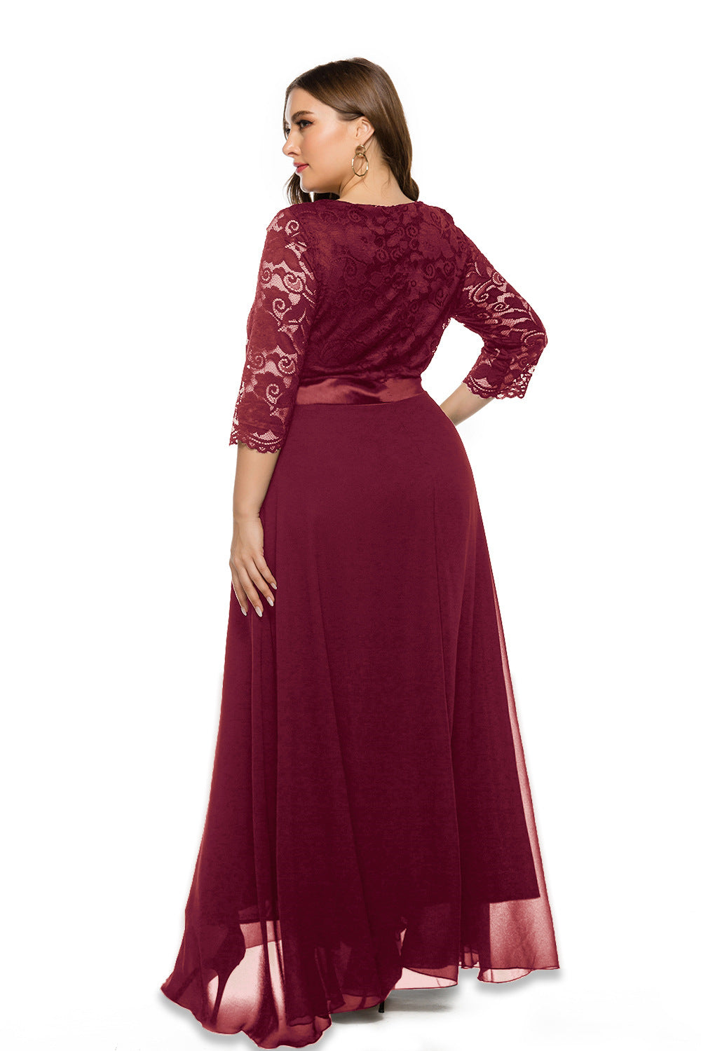Fashion women's wear 2024  plus Size Women's Clothes New Amazon Cross-Border Foreign Trade Lace Evening Dress Dress Sq0157