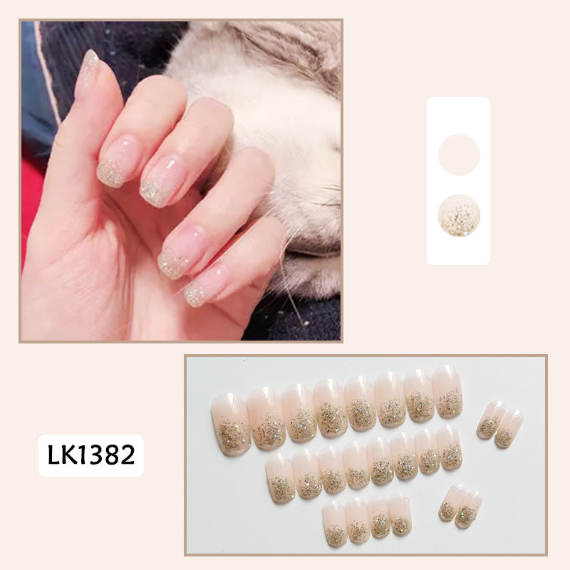 指甲贴片温柔穿戴甲果冻色甲片法式磨砂假指甲片穿戴式美甲成品