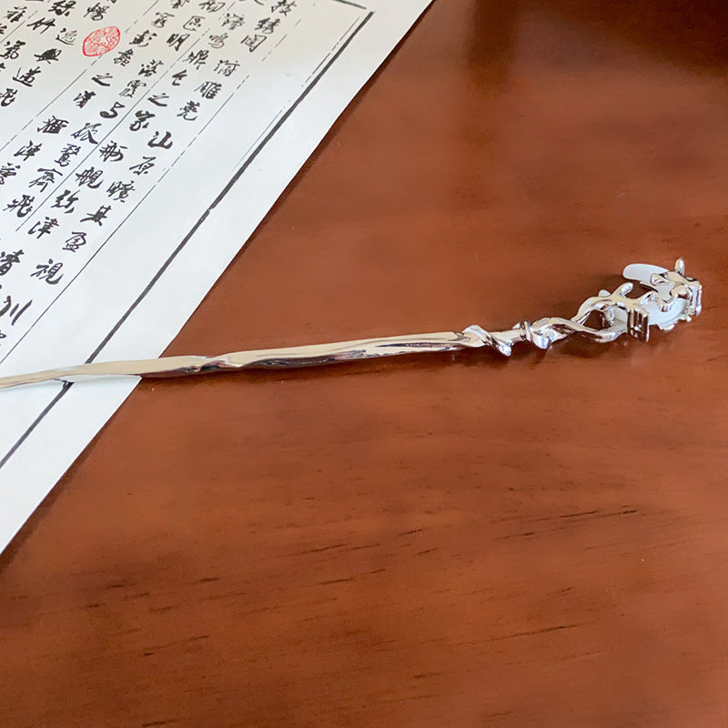 头饰发簪新中式月亮花朵珍珠发簪复古小众气质盘发发杈古风百搭发饰批发女