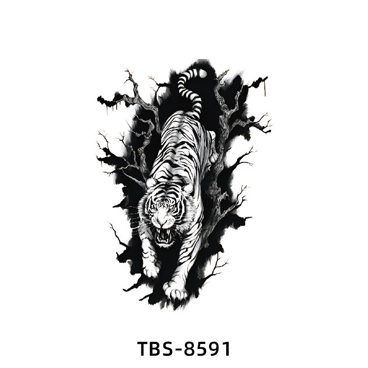 Free shipping Tattoo In Stock Wholesale Small Full Arm Tattoo Sticker Waterproof Sweatproof Animal Color Half Sleeve Arm Flower Tattoo Sticker Paper Tattoo