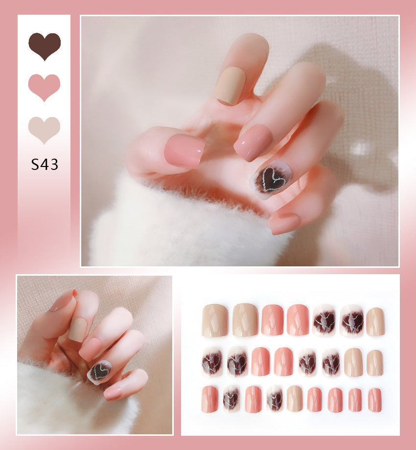 Fashion  nail Tina Finished Nail Beauty Nail Patch 24 Pieces Fake Finger Finished Nail Cute Patch Finished Product Collection