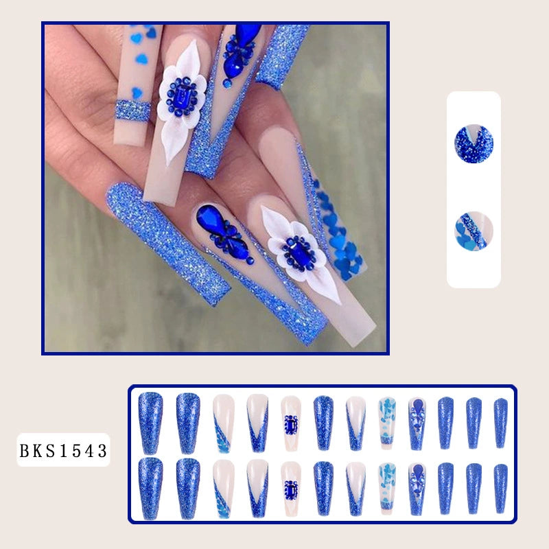(Hand made nail) Nail pieces, wearing nail pieces, long cross-border nail products, fake nails, European and American wearing nail nails