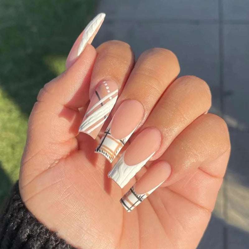 跨境穿戴甲外贸款指甲贴片诺顾美甲片假指甲美甲贴片成品甲 nails