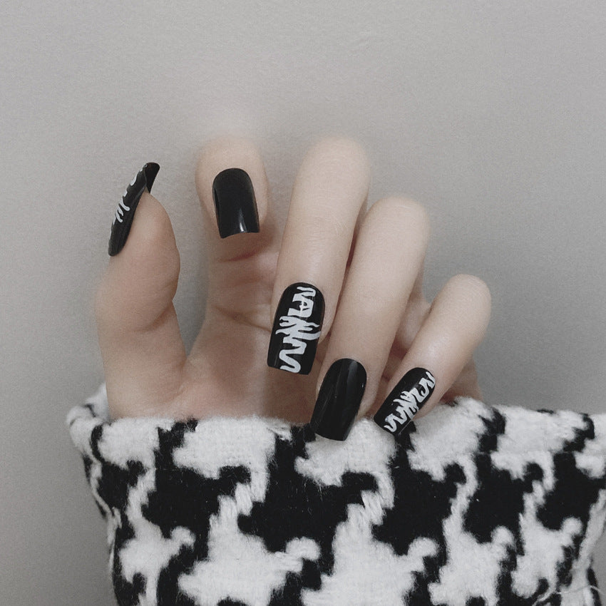 Fashion  nail Fake Nail Patch Wear Armor Finished Product Nail Tip Nail Stickers Dark Nail Patch Stall Supply Manufacturer P159