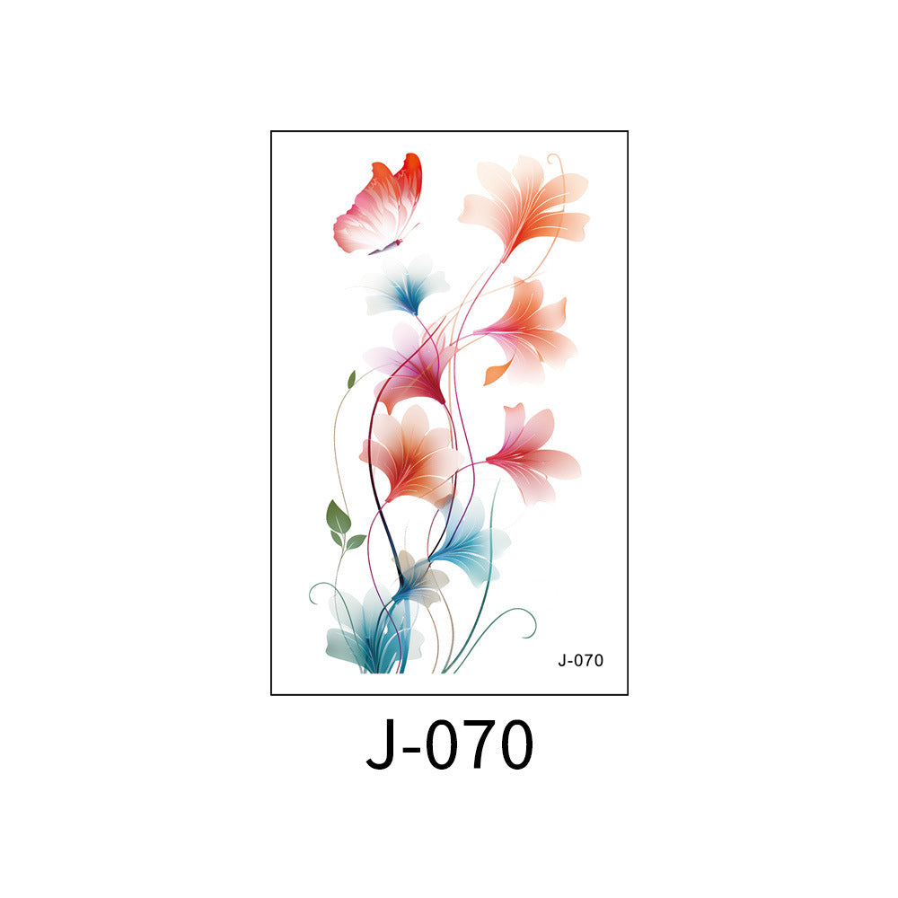 Free shipping Tattoo Colorful Flower Tattoo Sticker Disposable Waterproof Hand Back Clavicle Chest European and American Scar Covering Fresh Tattoo Sticker Paper