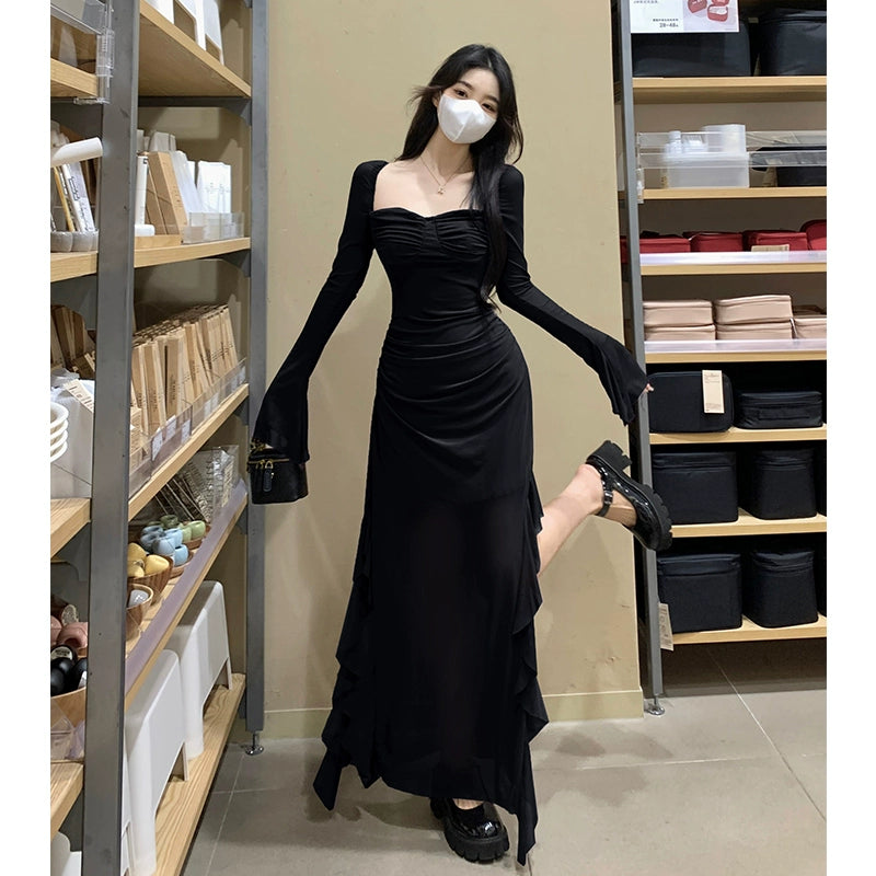 Fashion women's wear Unique Purple Dress Spring plus Size Slightly Oversized Girls Slimming Chic and Beautiful Dress Long Dress