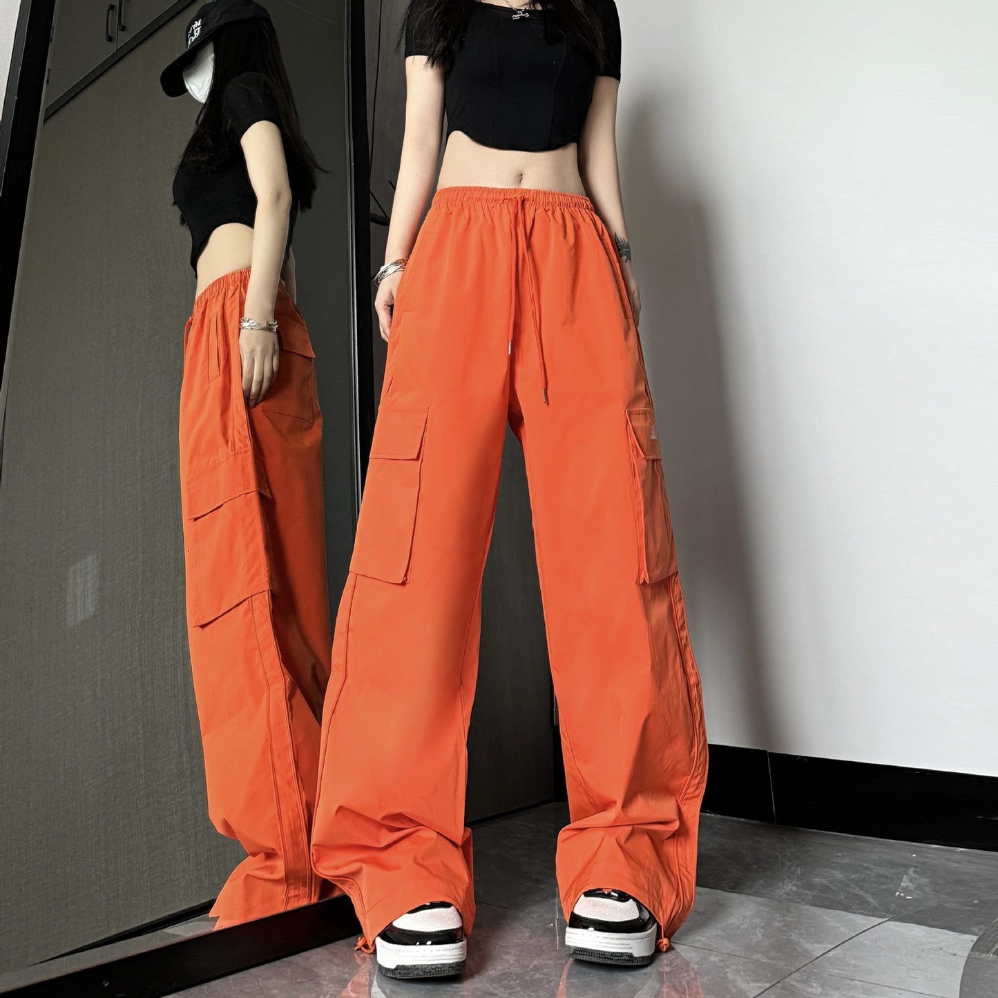 Free shipping  High Street Sweatpants Loose Casual Skinny Wide Leg pants