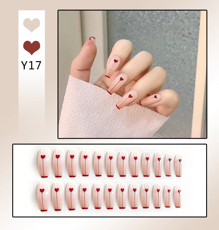 Fashion  nail Internet Celebrity Fake Nail Patch Wear Armor Finished Product Nail Tip Nail Stickers Removable Nail Patch Stall Supply Manufacturer