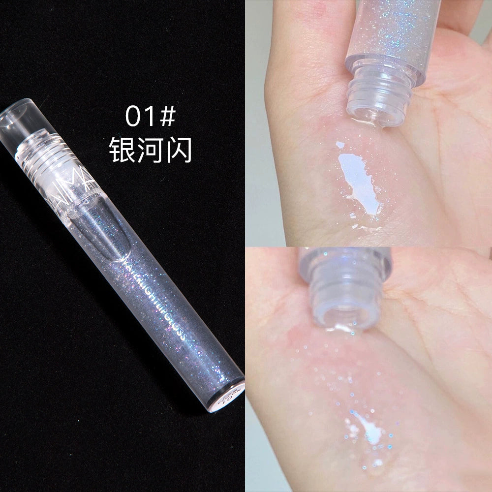 透明水光口红唇蜜珠光带闪镜面润泽唇釉嘟嘟玻璃唇保湿唇乳女学生平价