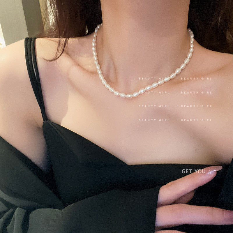 珠宝首饰巴洛克小众珍珠项链女辣妹气质锁骨链设计感爱心吊坠百搭饰品批发