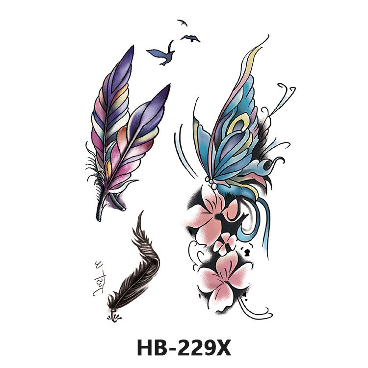 Free shipping Tattoo European and American Flower Personalized Wholesale Tattoo Sticker Waterproof and Durable Artificial Flower Arm Tattoo Temporary Chest Waist Sticker Tattoo