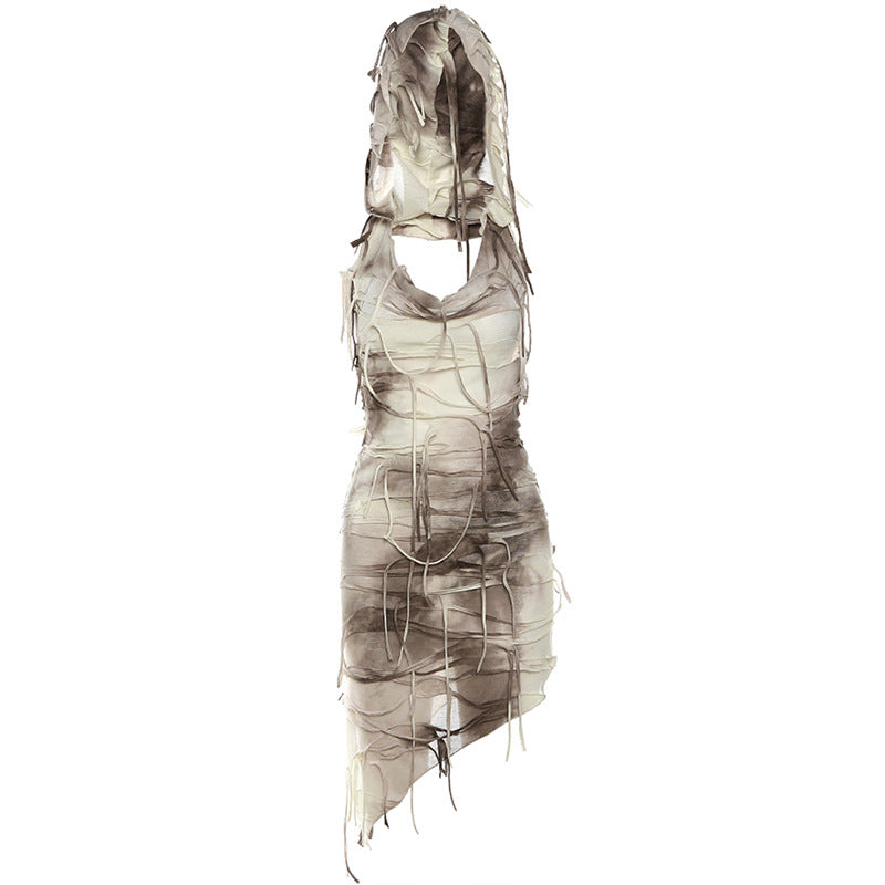 Free shipping  new women's clothing street fashion sleeveless hooded high waist dress women tops