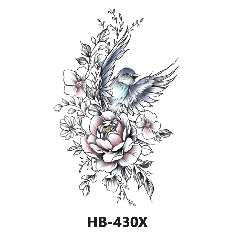 Free shipping Tattoo In Stock Cross-Border Factory Wholesale New Half Sleeve Tattoo Sticker Black Animal Skull Waterproof Tattoo Men and Women Tattoo