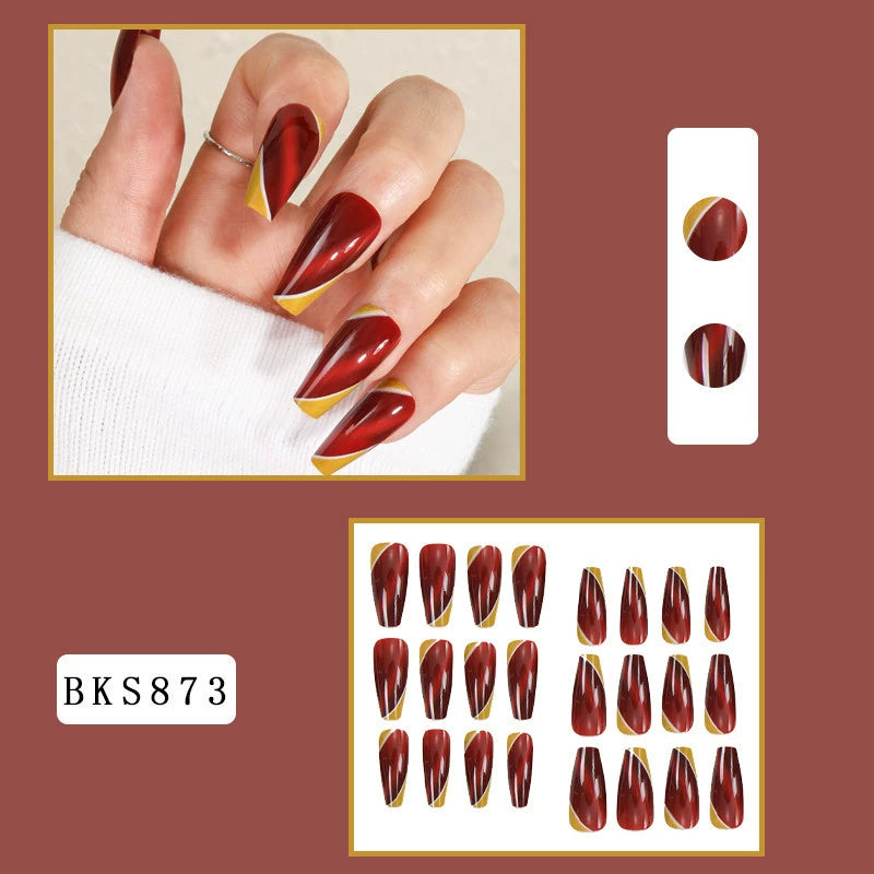 (Hand made nail) Nail pieces, wearing nail pieces, long cross-border nail products, fake nails, European and American wearing nail nails