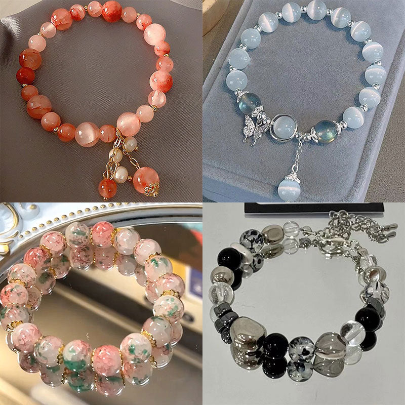珠宝首饰夏季新品锆石水晶猫眼石手链小众简约高级感手串时尚百搭手饰批发