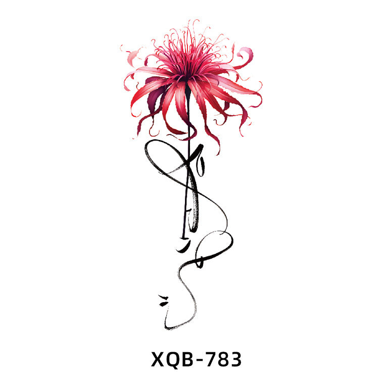 Free shipping Tattoo Factory Wholesale Small Full Arm Flower Tattoo Sticker Half Sleeve Waterproof Big Picture Men and Women Black and White, Colored Animal Tattoo Sticker Paper