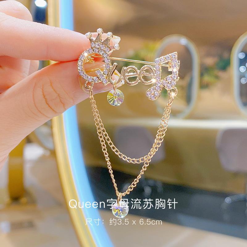配饰胸针韩国新款时尚高档胸针女水钻丝巾扣防走光扣水晶胸花别针珍珠饰品