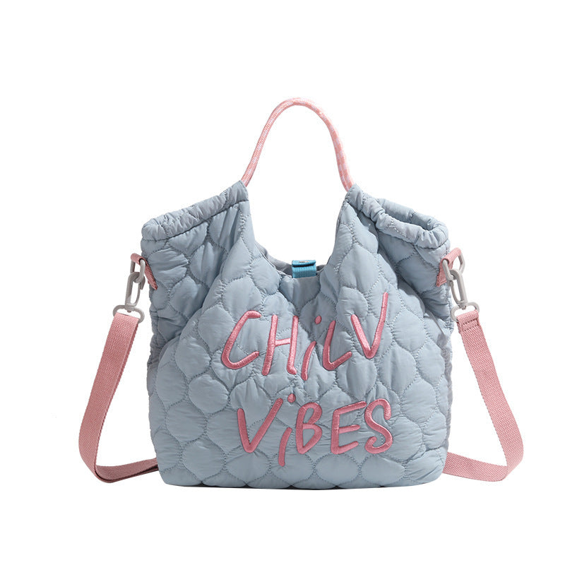 Dopamine Bag Free shipping Tattoo CDIWRI & KARI official genuine Korean style large capacity tote dopamine letter embroidered messenger handbag