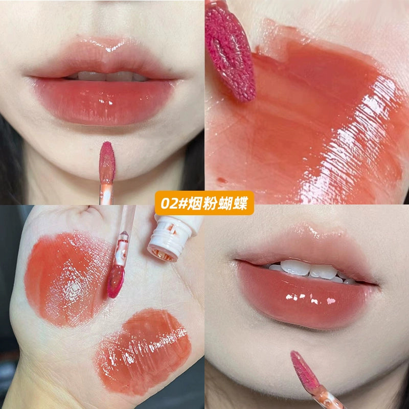 镜面水光玻璃口红唇釉女持久不易掉色口红平价学生番茄奶茶色泡泡唇釉
